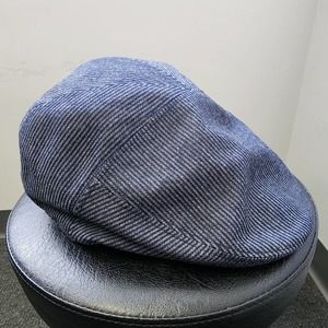Bailey of Hollywood  Blue/Gray Flat Peaky Cap - 100% Cotton - Size Large
